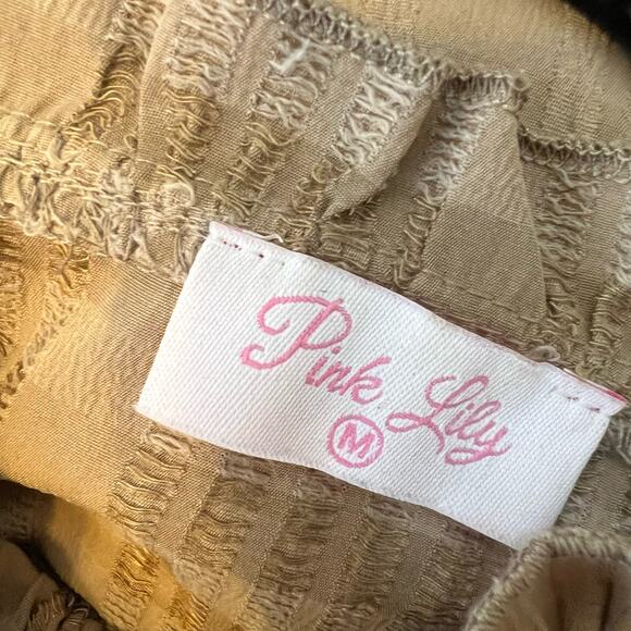 Pink lily tiered smocked bodice babydoll tunic dress long sleeve - Picture 3 of 5